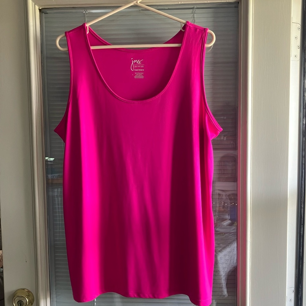 Just My Size Pink Sleeveless Relaxed Tank Top